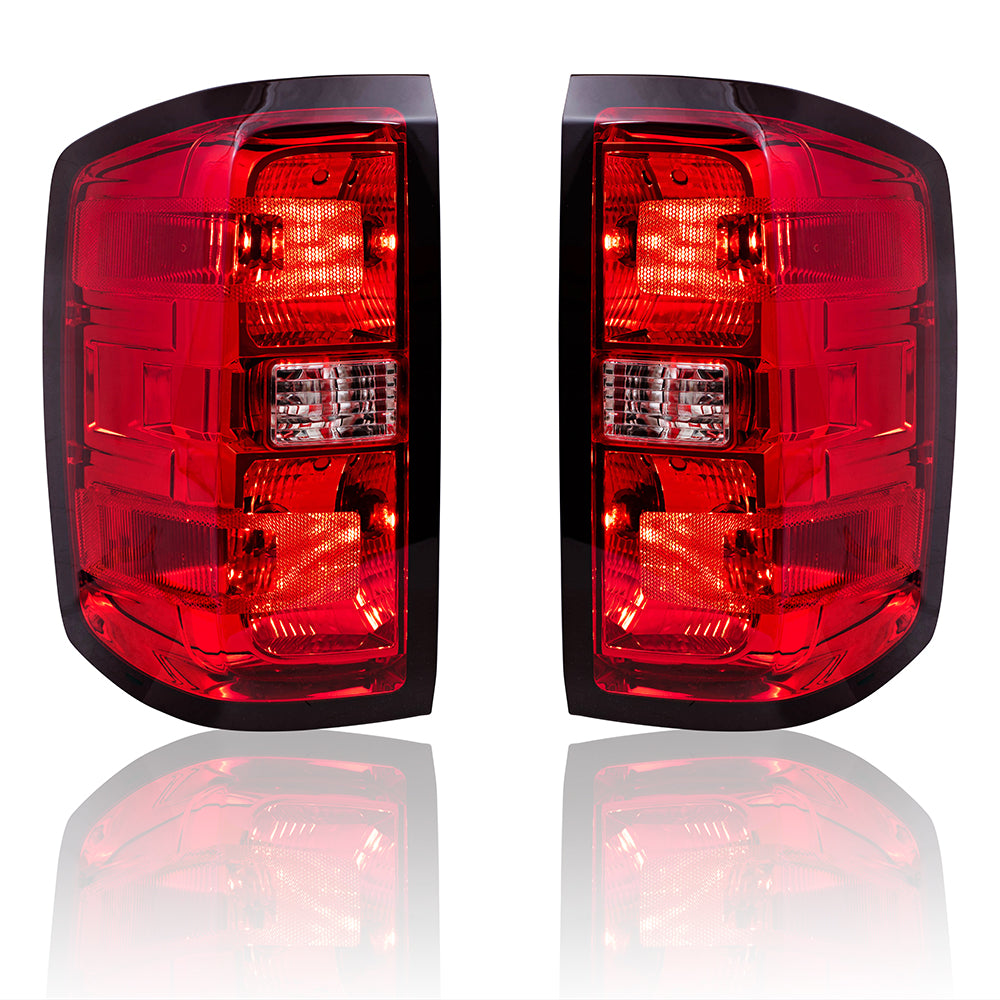 2014-2015 Chevrolet Silverado 1500 Tail Light Assembly Set Simple Design LH+RH 2015 Chevrolet Silverado 2500/3500 2015 GMC Sierra 2500/3500 With Dual Rear Wheels 2015 GMC Sierra Denali With Dual Rear Wheels