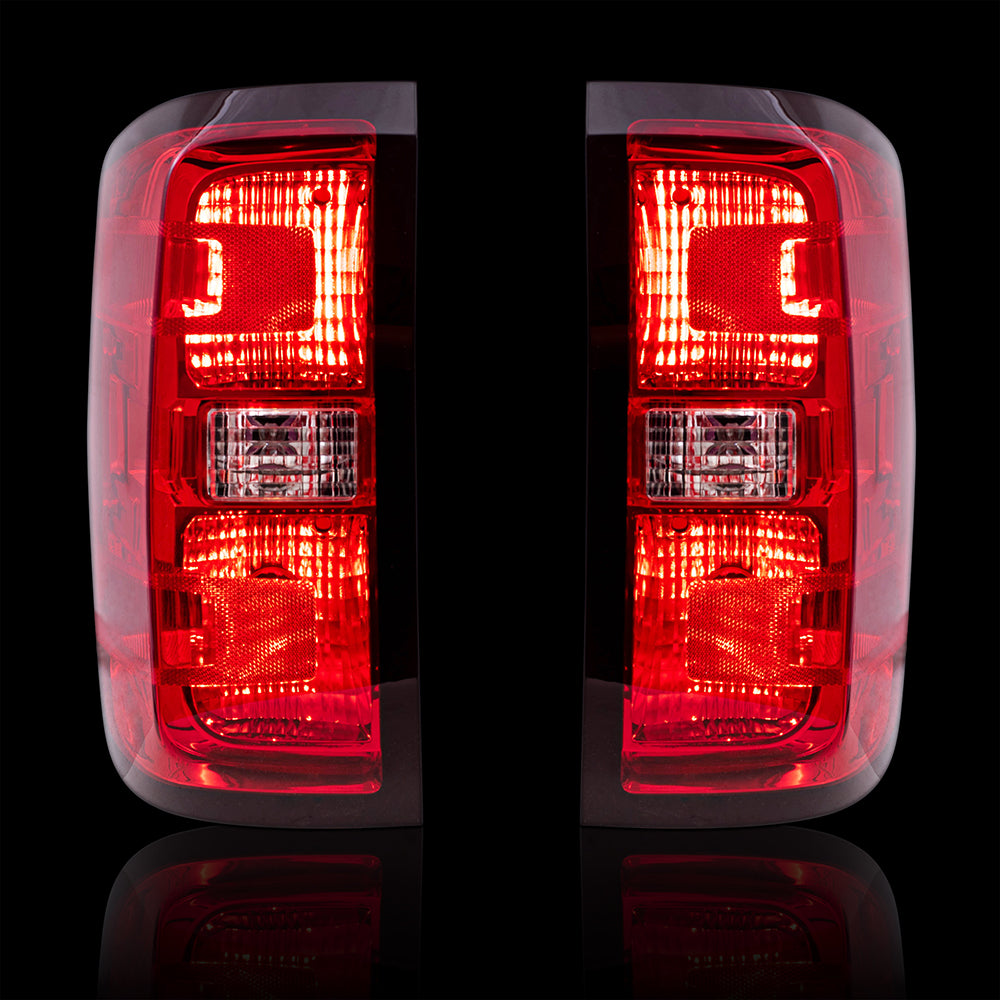2014-2015 Chevrolet Silverado 1500 Tail Light Assembly Set Simple Design LH+RH 2015 Chevrolet Silverado 2500/3500 2015 GMC Sierra 2500/3500 With Dual Rear Wheels 2015 GMC Sierra Denali With Dual Rear Wheels