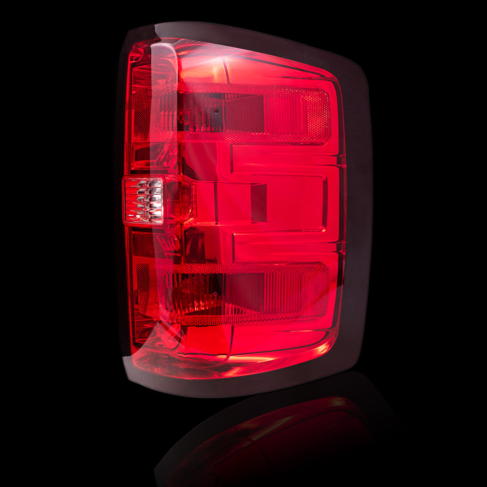 2014-2015 Chevrolet Silverado 1500 Tail Light Assembly Set Simple Design LH+RH 2015 Chevrolet Silverado 2500/3500 2015 GMC Sierra 2500/3500 With Dual Rear Wheels 2015 GMC Sierra Denali With Dual Rear Wheels