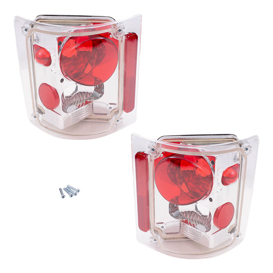 Brock Replacement Driver and Passenger Set Clear Altezza Tail Lights Compatible with 1978-1987 C/K Pickup Truck