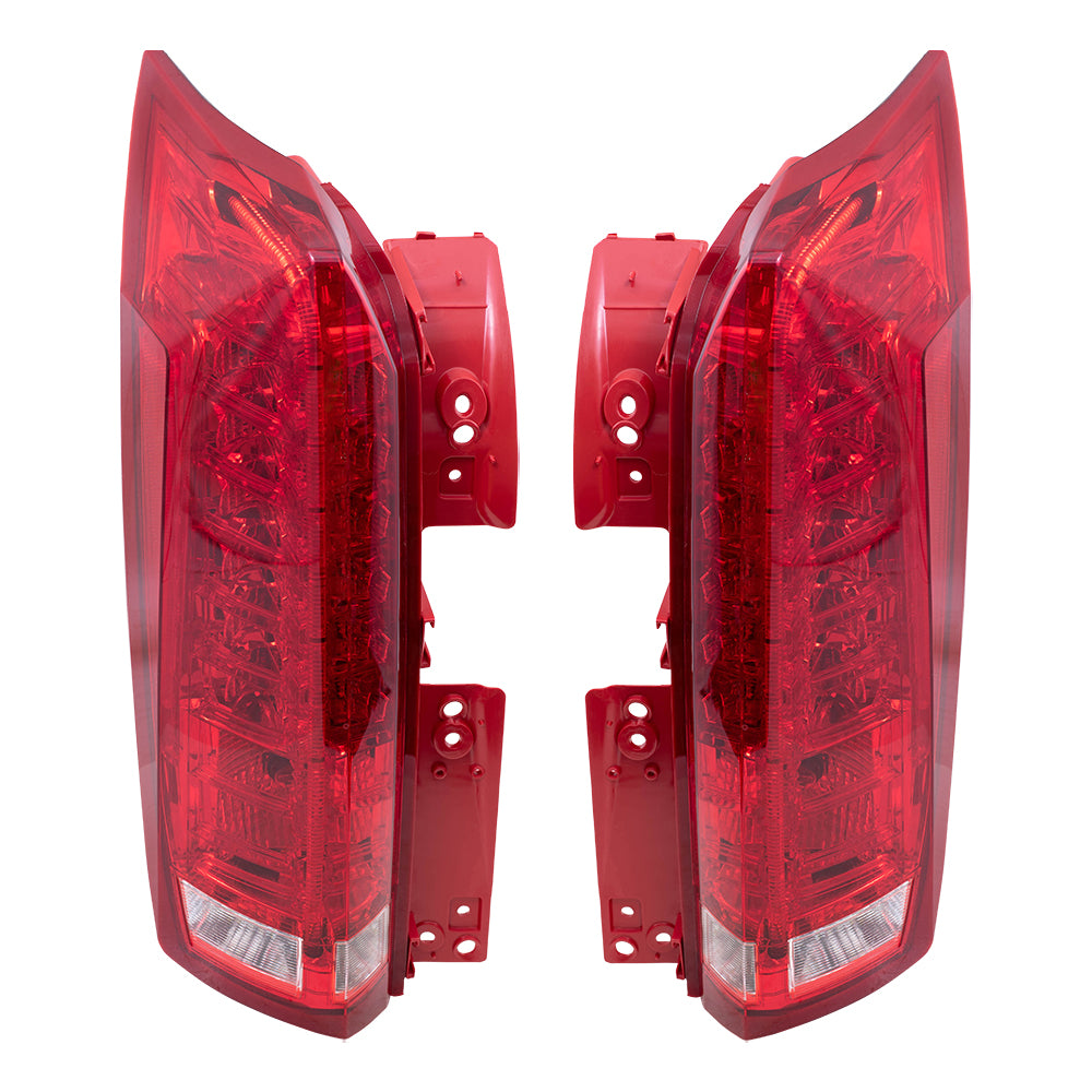 Brock Replacement Driver and Passenger Set Tail Lights Compatible with 2010-2016 SRX SUV 22774014 22774015
