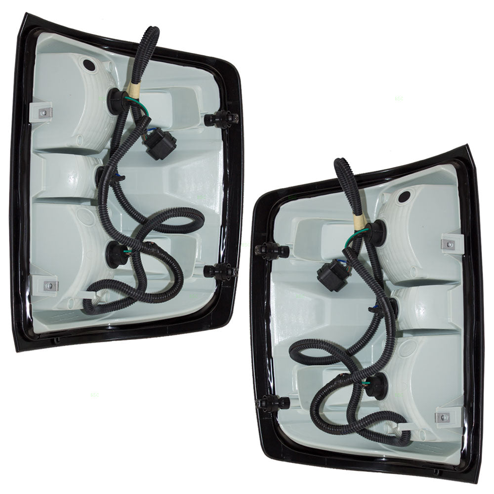 Brock Replacement Driver and Passenger Set Tail Lights Compatible with 14-15 Silverado Sierra Pickup Truck 23141274 23141275