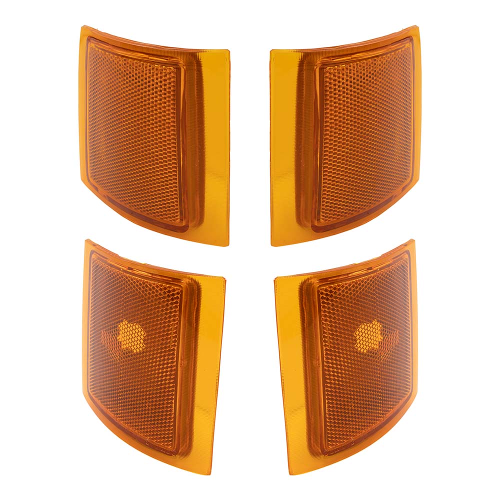Side Markers Compatible with 1994-2002 Chevy Old Body Style Pickup Truck Driver and Passenger Set