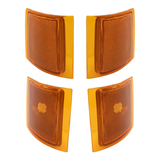 Side Markers Compatible with 1994-2002 Chevy Old Body Style Pickup Truck Driver and Passenger Set