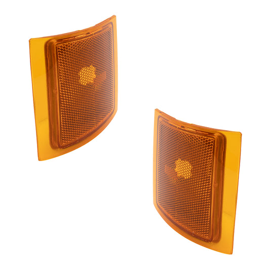 Brock Replacement Driver and Passenger Set Lower Signal Side Marker Lights Compatible with 1994-2002 C/K Pickup Truck 5977737 5977738
