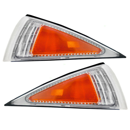 Brock Replacement Driver and Passenger Set Signal Side Marker Lights Compatible with 1995-1999 Cavalier 5978063 5978064