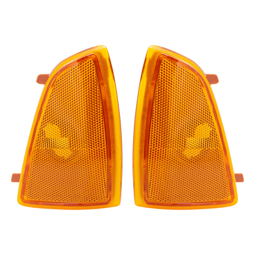 Brock Replacement Driver and Passenger Set Signal Side Marker Lights Compatible with 95-97 Blazer S10 Pickup Truck 5976405 5976406