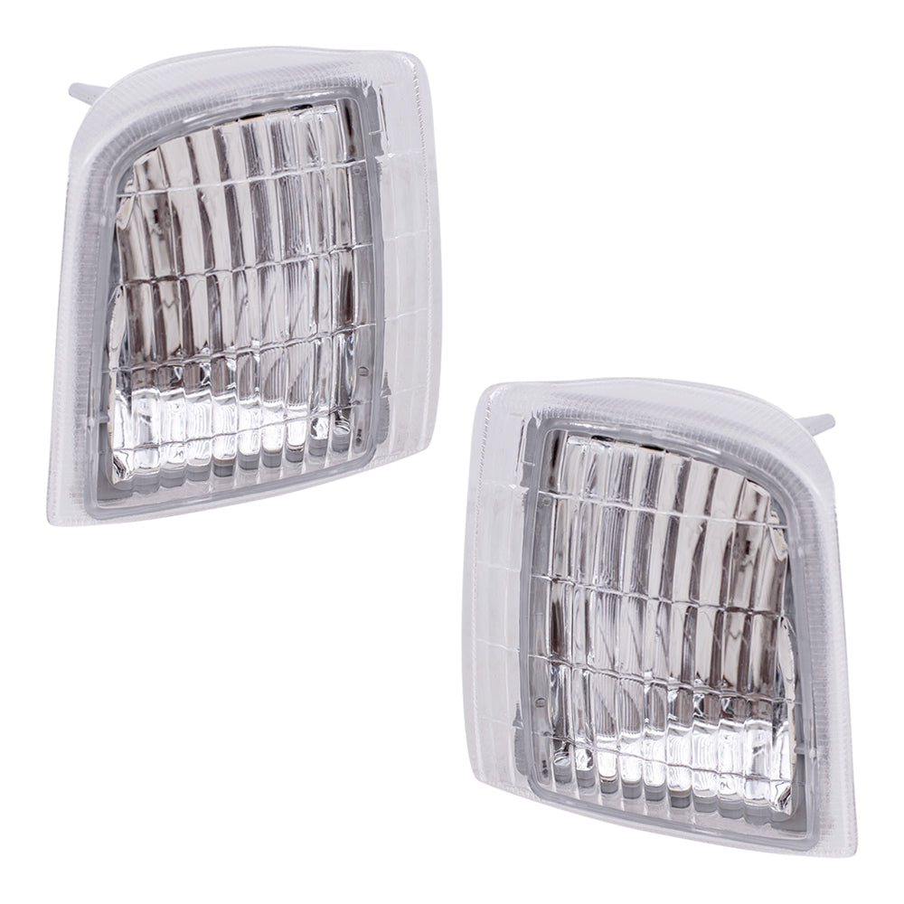 Brock Replacement Driver and Passenger Set Park Signal Cornering Lights Compatible with 1995-2005 Astro Safari Van 16524075 16524076