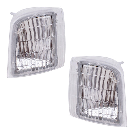 Brock Replacement Driver and Passenger Set Park Signal Cornering Lights Compatible with 1995-2005 Astro Safari Van 16524075 16524076