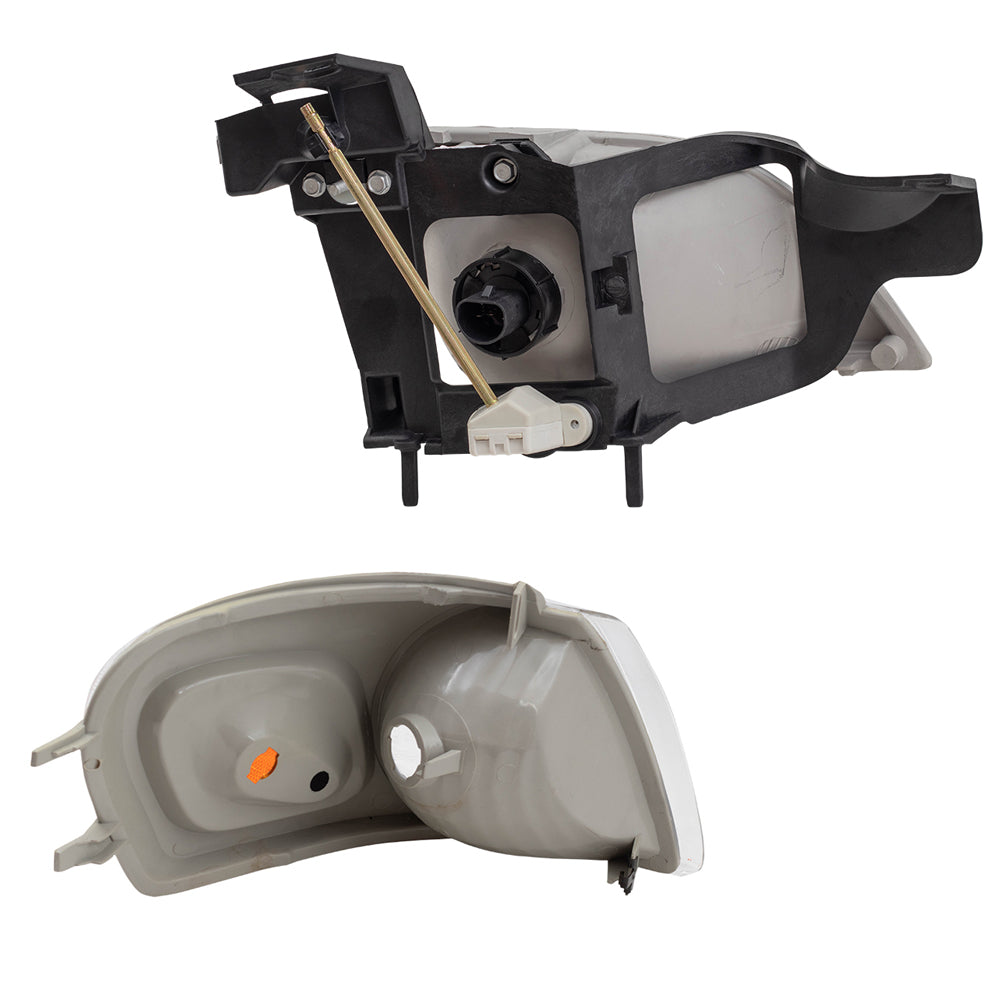 Brock Replacement 4 Pc Set Headlights with Signal Side Marker Lamps Compatible with 1997-2005 Venture