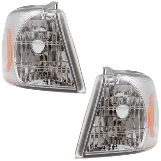 Brock Replacement Driver and Passenger Set Park Signal Side Marker Lights Compatible with 97-05 Venture 15130499 15130498