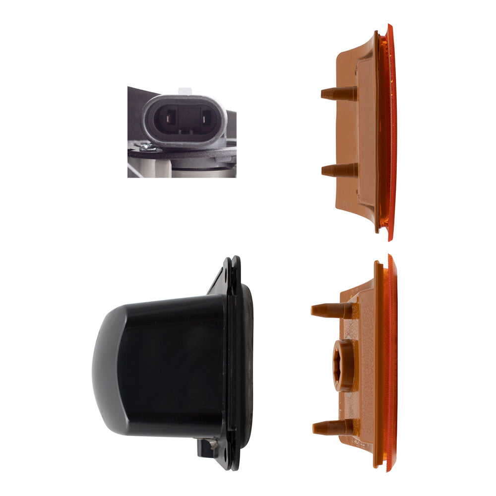 8 Piece Replacement Front Lighting Set With Composite Halogen Headlights-Park/Signal Lights-Upper & Lower Side Marker Lights Driver Left Passenger Right For 1994-2002 GMC C/K Pickup 1994-1999 GMC Yukon 1994-1999 GMC Suburban