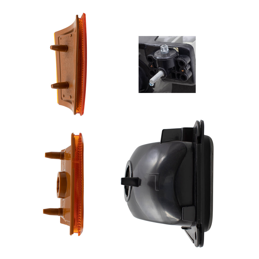 8 Piece Replacement Front Lighting Set With Composite Halogen Headlights-Park/Signal Lights-Upper & Lower Side Marker Lights Driver Left Passenger Right For 1994-2002 GMC C/K Pickup 1994-1999 GMC Yukon 1994-1999 GMC Suburban