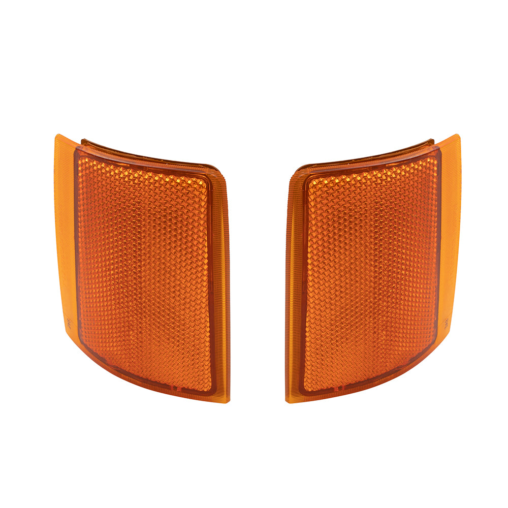 Brock Aftermarket Replacement Driver Left Passenger Right Upper Side Marker Light Unit Set Compatible with 1994-2002 GMC C/K Pickup