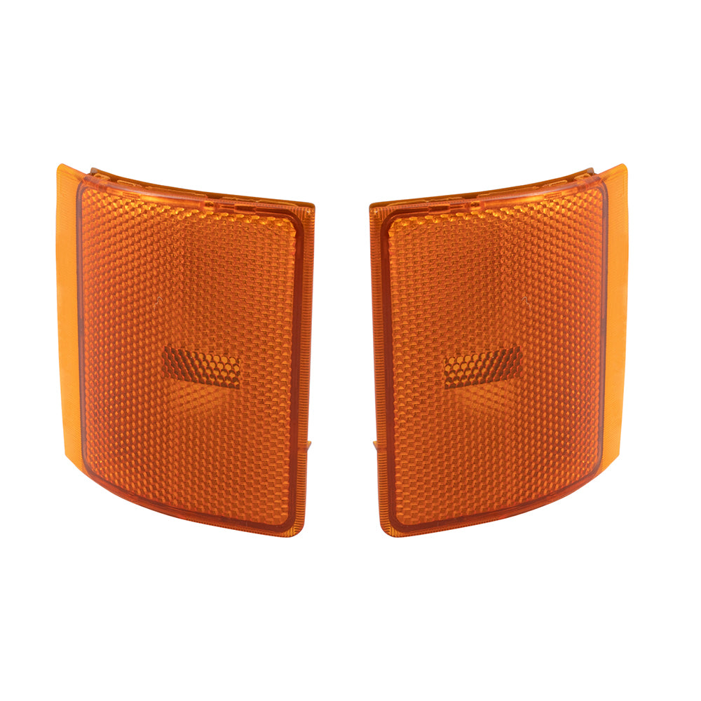 Brock Aftermarket Replacement Driver Left Passenger Right Lower Side Marker Light Unit Set Compatible with 1994-2002 GMC C/K Pickup