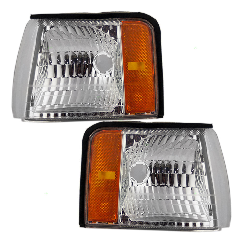 Brock Replacement Driver and Passenger Set Cornering Signal Side Marker Lights Compatible with 1997-1999 DeVille 16522805 16522806