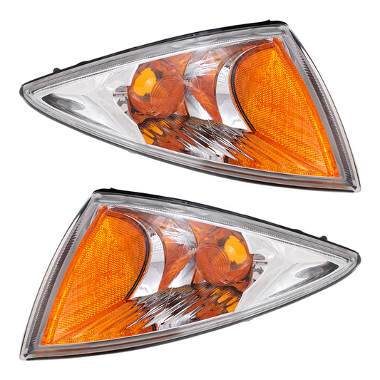 Brock Replacement Driver and Passenger Set Park Signal Side Marker Lights Compatible with 2000-2002 Cavalier 22667009 22667010