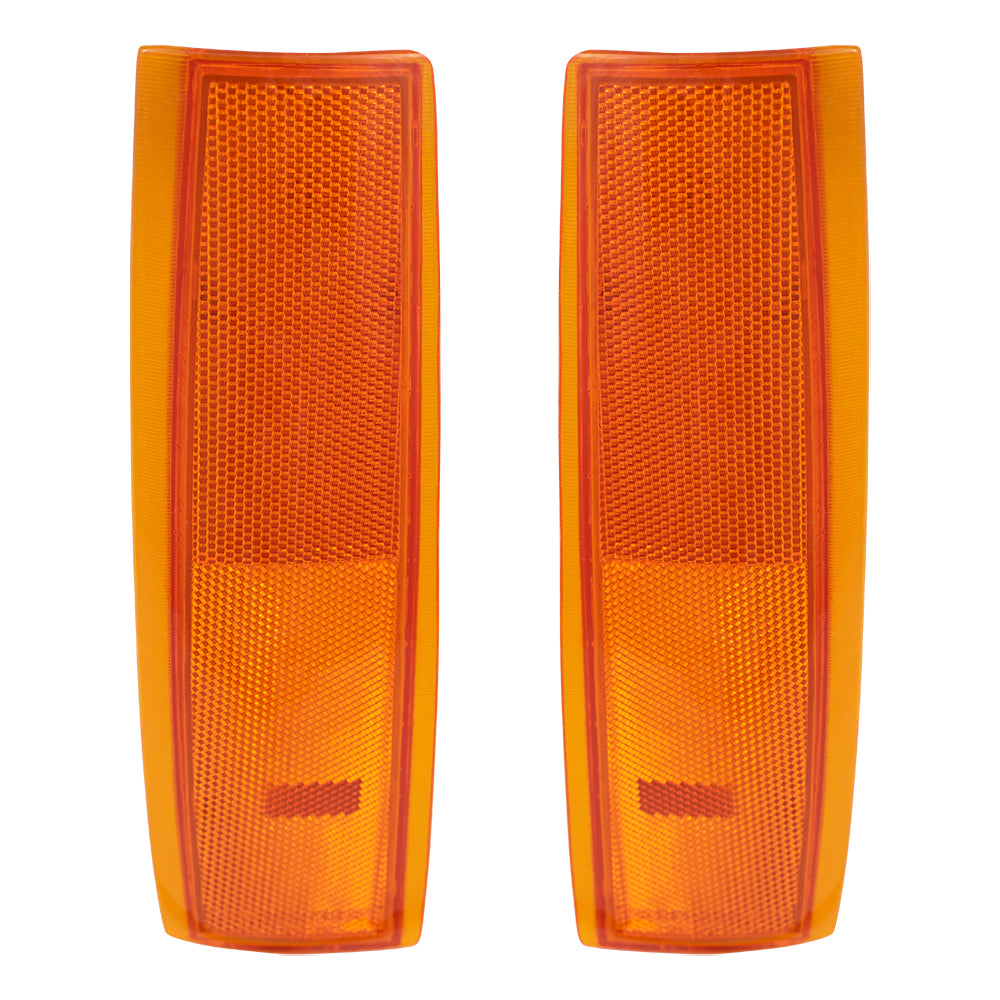 Brock Replacement Driver and Passenger Set Signal Side Marker Light Compatible with 88-93 C1500 K2500 Pickup Yukon Suburban