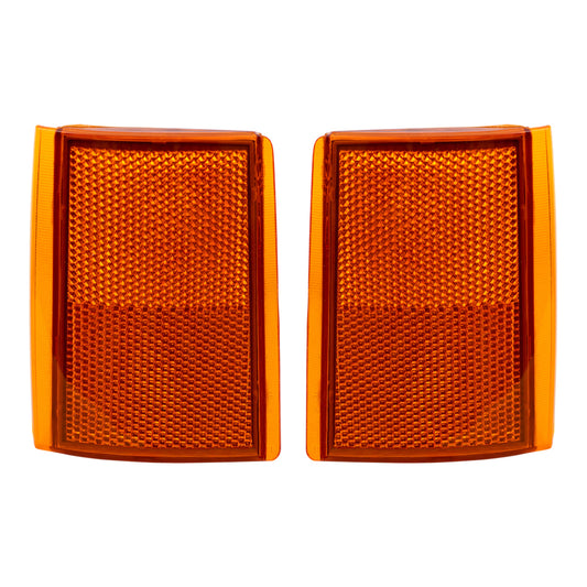 Brock Replacement Driver and Passenger Set Upper Signal Side Marker Reflector Lights Compatible with 1988-1993 C1500 C2500 K2500 K3500 Pickup Truck