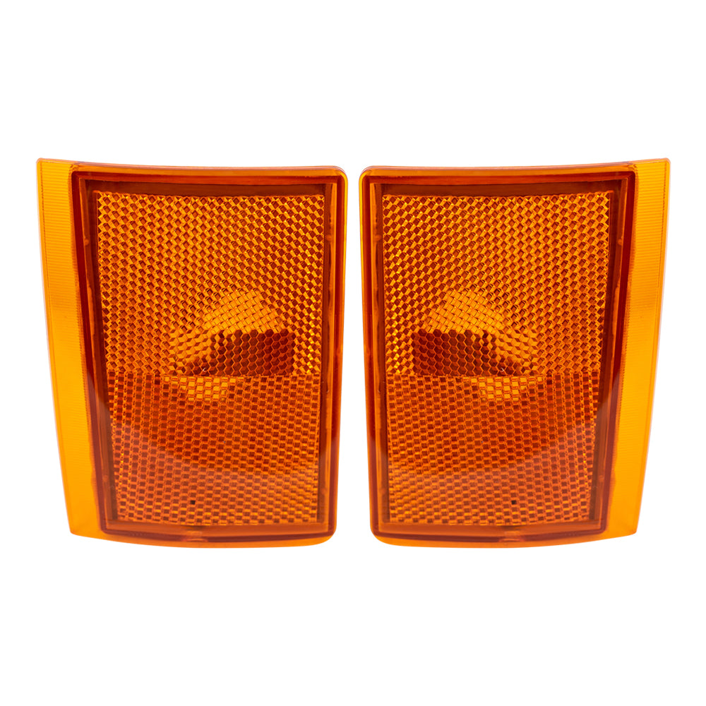 Brock Replacement Driver and Passenger Set Lower Signal Side Marker Reflector Lights Compatible with 1988-1993 C1500 C2500 K2500 K3500 Pickup Truck