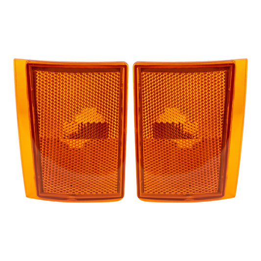 Brock Replacement Driver and Passenger Set Lower Signal Side Marker Reflector Lights Compatible with 1988-1993 C1500 C2500 K2500 K3500 Pickup Truck