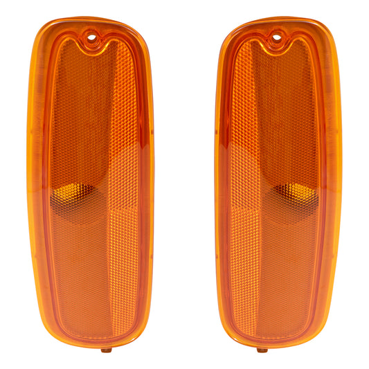 Brock Replacement Driver and Passenger Set Signal Side Marker Light Compatible with 1996-2002 Express Savana Van 5977275 5977276
