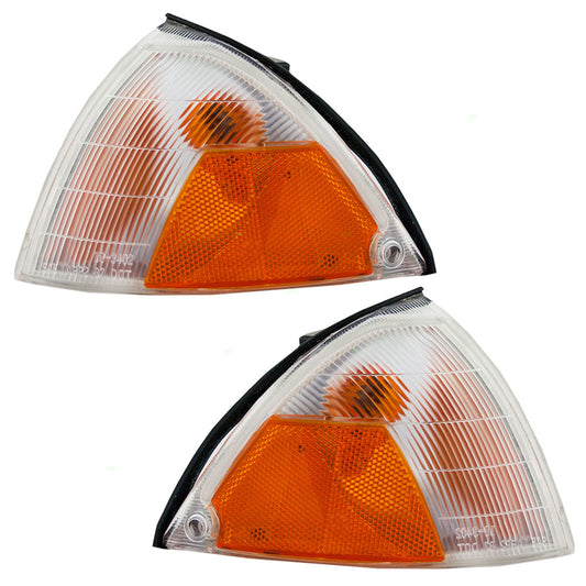 Brock Replacement Driver and Passenger Set Park Signal Side Marker Lights Compatible with 1989-1994 Metro Swift 3610260BA0 3610160BA0