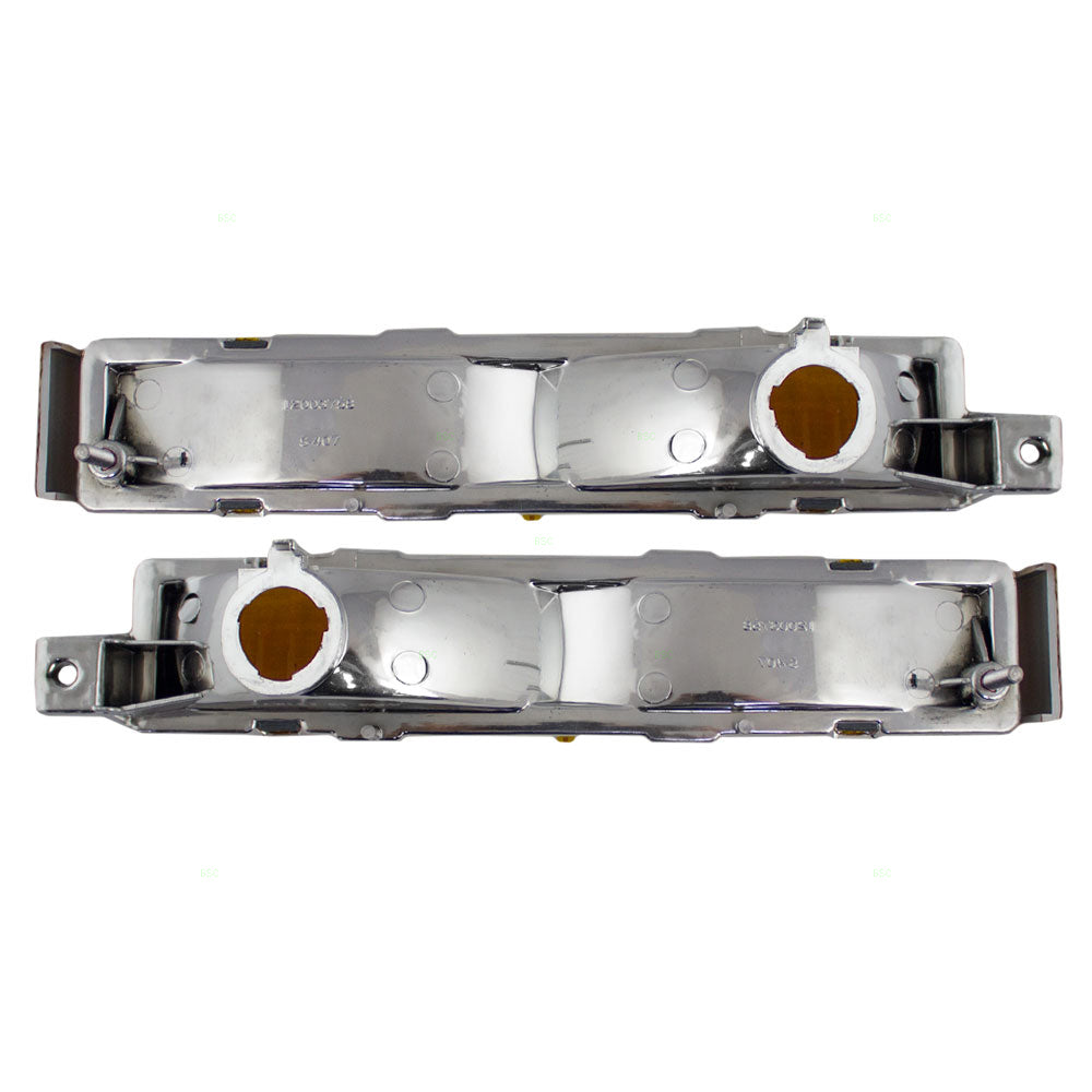 Brock Replacement Driver and Passenger Set Park Signal Front Marker Lights Amber Lens Compatible with 1982-1996 Cutlass Ciera