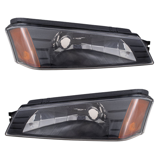 Brock Replacement Driver and Passenger Set Park Signal Front Marker Lights Compatible with 2002-2006 Avalanche Pickup Truck w/Body Cladding