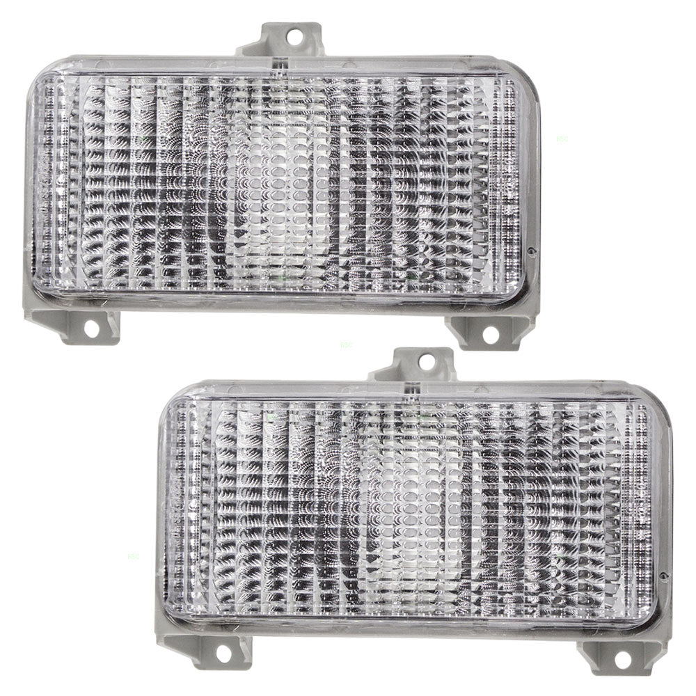 Brock Replacement Set Park Signal Front Marker Lights Compatible with 1983-1991 G30 G1500 G2500 P2500 P40 Van 915910