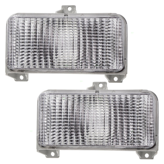 Brock Replacement Set Park Signal Front Marker Lights Compatible with 1983-1991 G30 G1500 G2500 P2500 P40 Van 915910