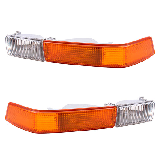 Brock Replacement Driver and Passenger Side Park/Signal/Fog Light Units Compatible with 1998-2005 Blazer and 98-04 S10 15098271 15098272