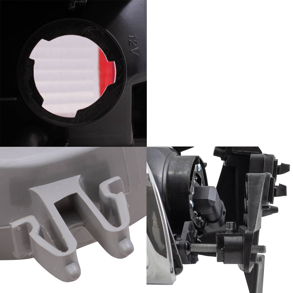 Brock Replacement Driver and Passenger Side Headlights, Park Signal Lights without Fog Lights and Tail Lights with Black Edge 6 Piece Set Compatible with 1998-2004 S10