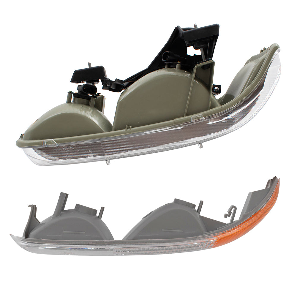 Headlights & Side Signal Marker Lamps Compatible with 2000-2006 Tahoe Suburban 1999-2002 Silverado Pickup Truck