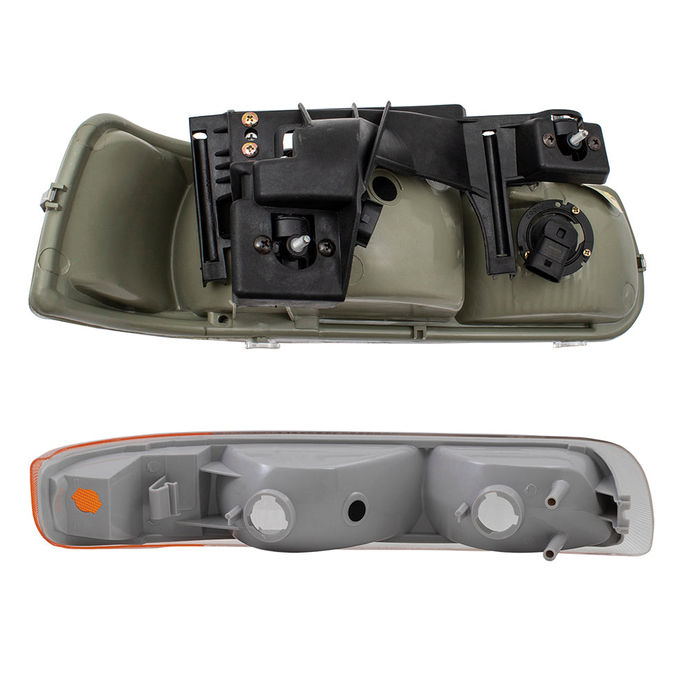 Driver Headlight with Side Signal Light Compatible with 1999-2002 Silverado Pickup Truck 16526133 15199558