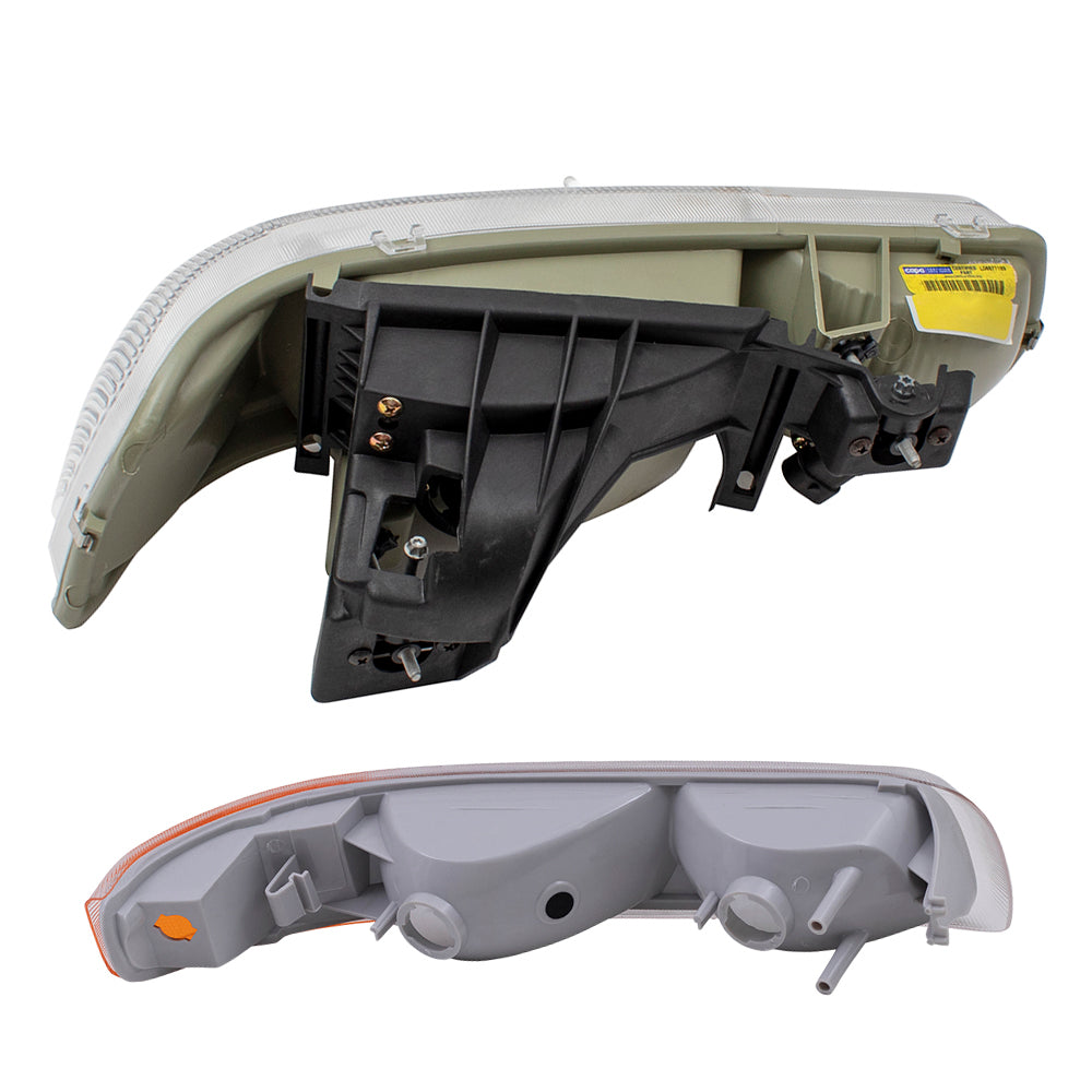 Driver Headlight with Side Signal Light Compatible with 1999-2002 Silverado Pickup Truck 16526133 15199558