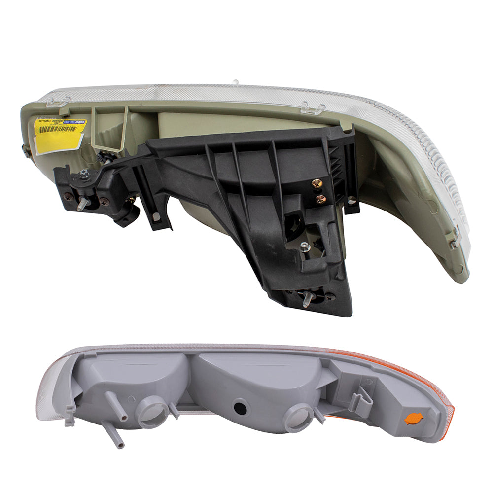 Headlight with Side Signal Light Compatible with 1999-2002 Silverado Pickup Truck 16526134 15199559