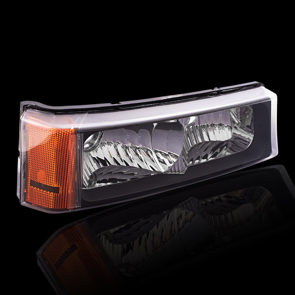 Brock Aftermarket Replacement Part Driver and Passenger Side Park Signal Marker Light Units Compatible with 2003-2006 Chevy Silverado