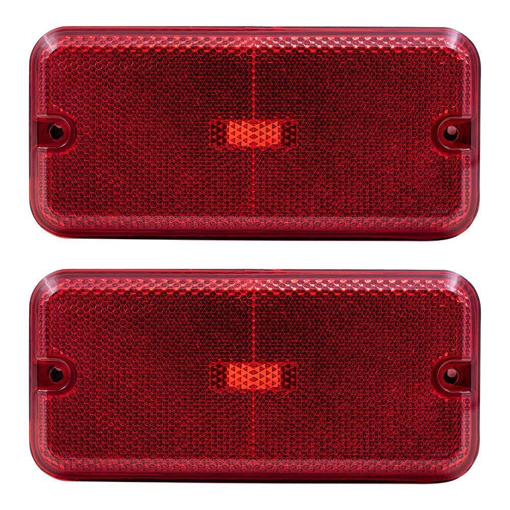 Brock Replacement Set Rear Signal Side Marker Lights Compatible with 1985-1996 G/P Van Early Design 5977809