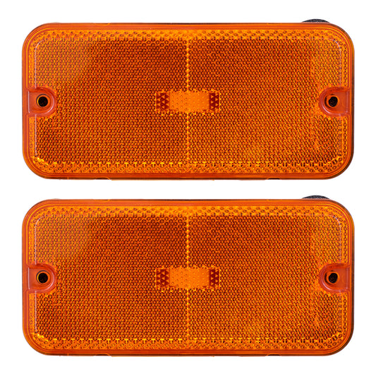 Brock Replacement Set Front Signal Side Marker Lights Compatible with 1985-1996 G/P Van Early Design 915489