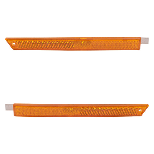 Brock Replacement Driver and Passenger Side, Side Marker Light Units Compatible with 1997-2003 Malibu and 04-05 Malibu Classic and 97-99 Cutlass 16522557 16522558