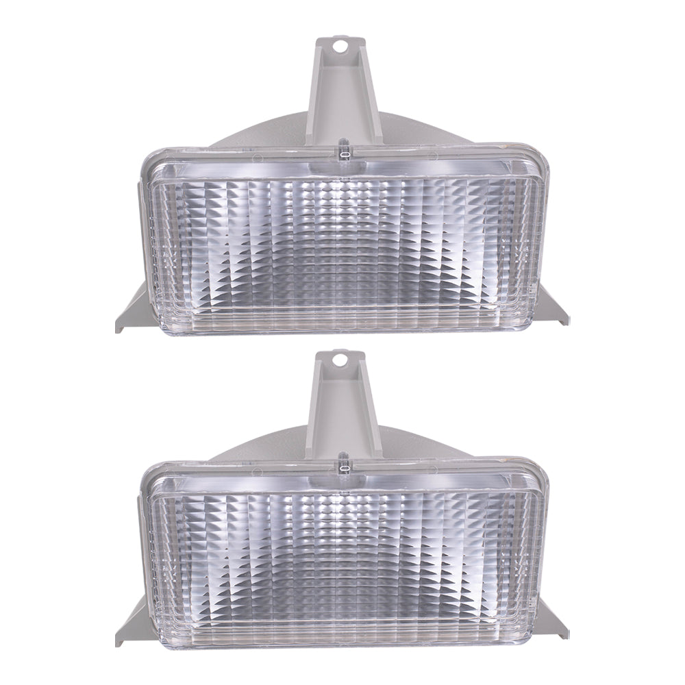 Brock Replacement Set Park Signal Front Marker Lights Compatible with 1983-1988 Blazer Jimmy Suburban 915908