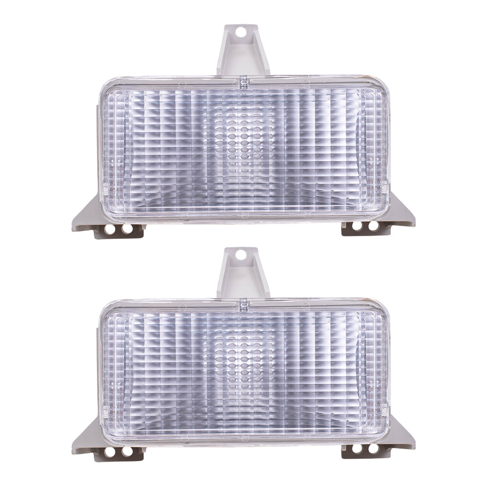 Brock Replacement Set Park Signal Front Marker Lights Compatible with 1983-1988 Blazer Jimmy Suburban 915908