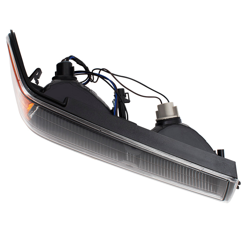 Brock Replacement Driver and Passenger Set Park Signal Front Marker Lights w/ Black Bezels Compatible with 2004-2012 Colorado Canyon Pickup Truck