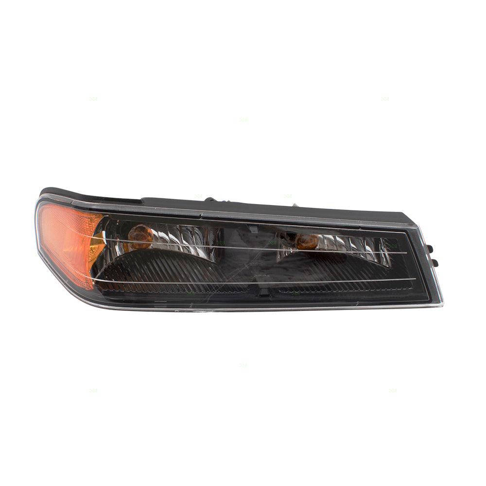 Brock Replacement Passenger Park Signal Front Marker Light Black Bezel Compatible with 2004-2012 Colorado Canyon Pickup Truck