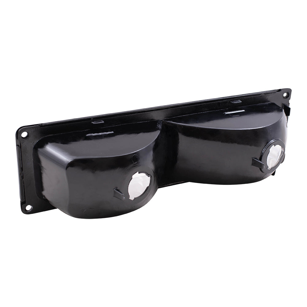 Brock Replacement Driver and Passenger Set Park Signal Front Marker Lights with Diamond Black Lens Compatible with 94-02 C/K Pickup Suburban Yukon Tahoe
