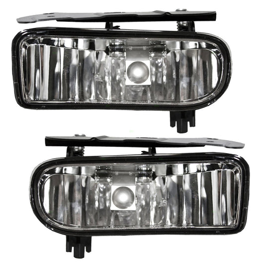 Brock Replacement Driver and Passenger Set Fog Lights Compatible with 2002-2006 Escalade & ESV EXT Pickup Truck SUV 15187251 15187252