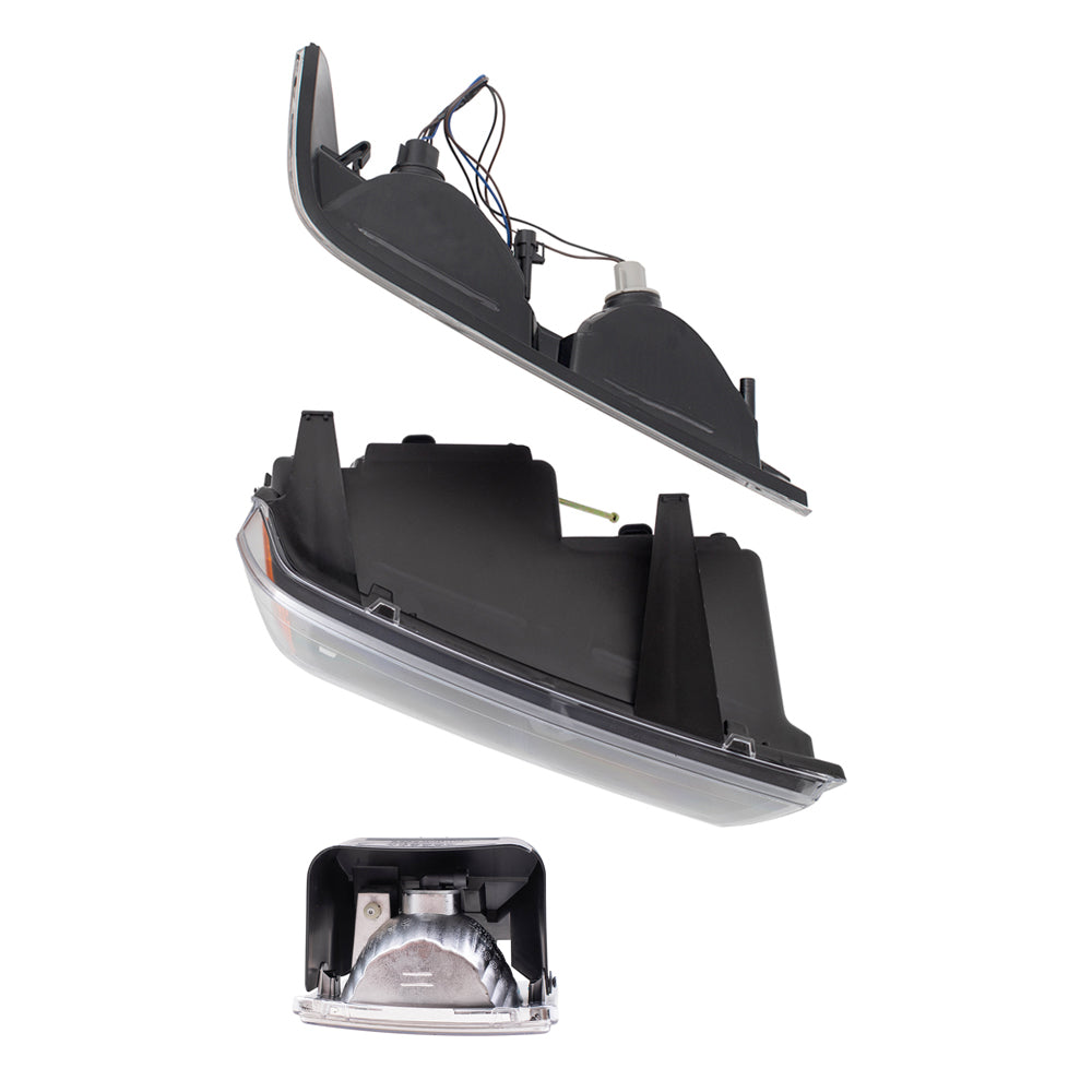 Brock Replacement Driver and Passenger Side Headlights, Park Signal Lights and Fog Lights 6 Piece Set Compatible with 2004-2012 Colorado/Canyon