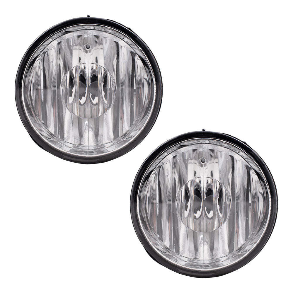 Brock Replacement Driver and Passenger Set Round Fog Lights Compatible with 2000-2006 Tahoe Suburban Z71 16530218