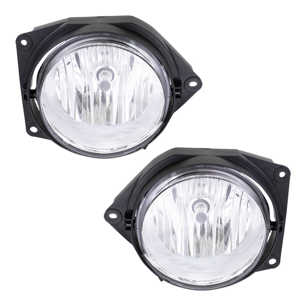 Brock Replacement Driver and Passenger Set Fog Lights Compatible with 2006-2010 H3 2009-2010 H3T Pickup Truck 15807157 15807158